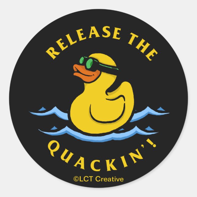 Sticker Rond Sortir Le Quackin' (Devant)