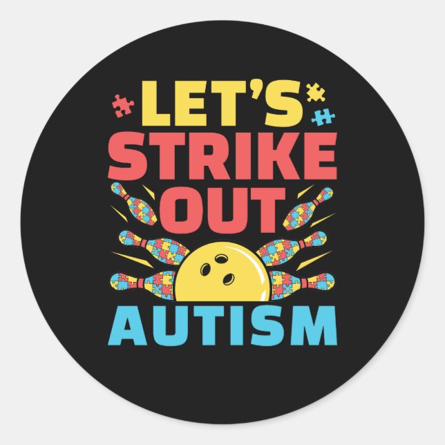 Sticker Rond Sortons du bol de Sensibilisation sur l'autisme (Devant)