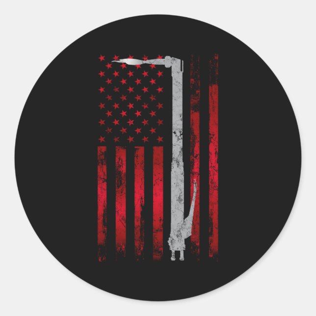 Sticker Rond Soudage Patriotique Usa American Flag Welder (Devant)