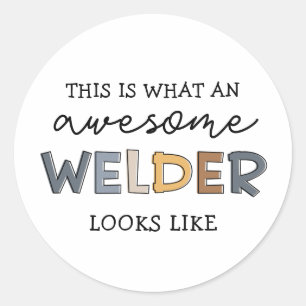 Sticker Rond Souder Drôle Awesome Souder Cadeaux