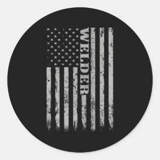Sticker Rond Souder fière souder américain