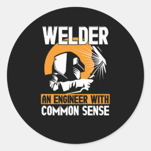 Sticker Rond Souder : Un Ingénieur Avec Un Sens Commun
