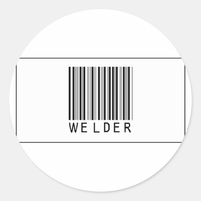 Sticker Rond Soudeur de code barre (Devant)
