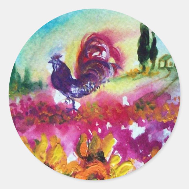 STICKER ROND SOUFFLE ET ROOSTER NOIR (Devant)