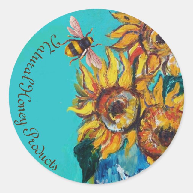 STICKER ROND SOUFFRANCES ET HONEY BEE FLORAL BEEKEEPING (Devant)