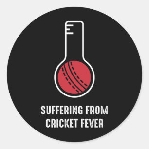 Sticker Rond Souffrant de la fièvre du cricket 