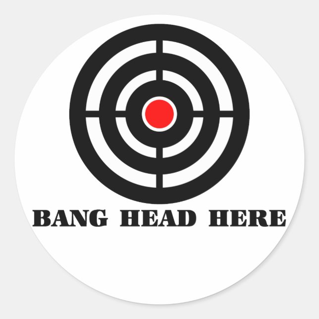 Sticker Rond Soulagement du stress ergonomique : Tête de bang i (Devant)