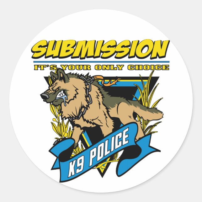 Sticker Rond Soumission de la police K9 (Devant)