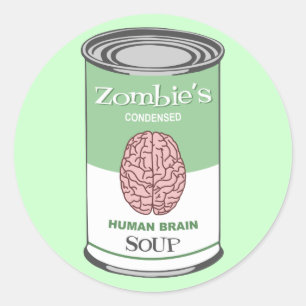 Sticker Rond Soupe de cerveau humain de Zombie