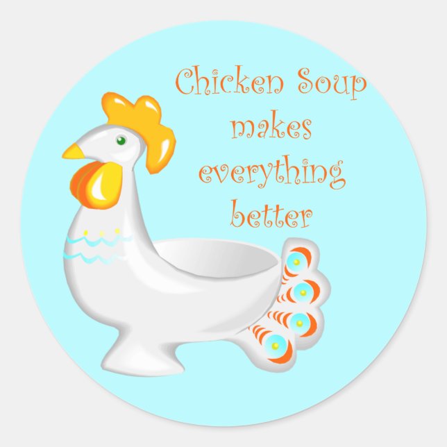 Sticker Rond Soupe de poulet (Devant)