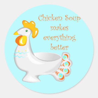 Sticker Rond Soupe de poulet