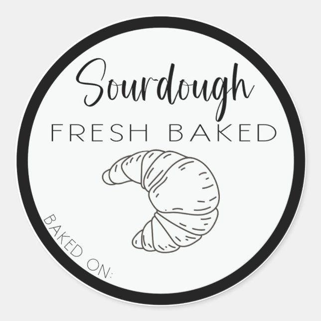 Sticker Rond SOURDOUGH CROISSANT étiquette, croissants maison (Devant)
