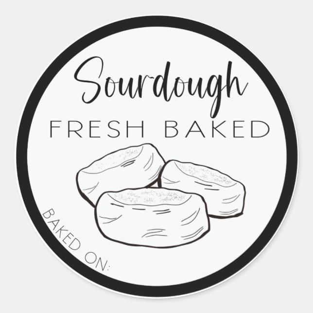 Sticker Rond SOURDOUGH français muffin étiquette, muffins angla (Devant)
