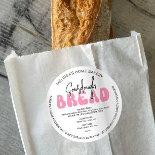Sticker Rond Sourdough Pain Retro Pink Super Cottage Law