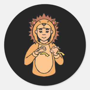 Sticker Rond Sourds sourds à la main Asl Sensibilisation à la p