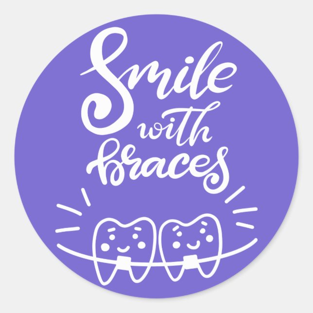 Sticker Rond Souriez Avec Des Bracelets | Dents souriants (Devant)