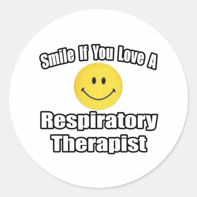 Sticker Rond Souriez Si Vous Aimez Un Thérapiste Respiratoire (Devant)