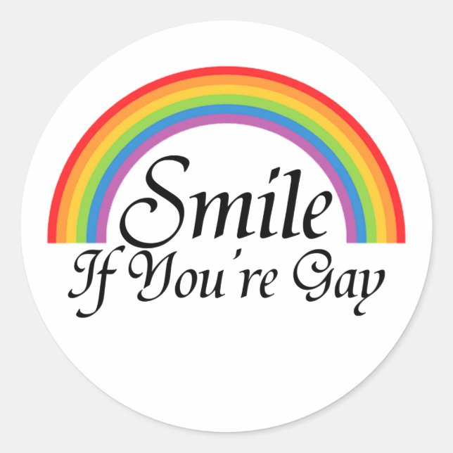 Sticker Rond Souriez si vous êtes gay (Devant)