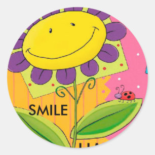 STICKER ROND SOURIRE
