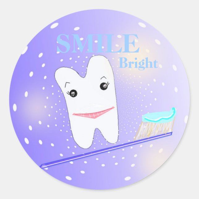 Sticker Rond Sourire brillant Dentaire (Devant)