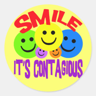 STICKER ROND SOURIRE C'EST CONTAGIEUX
