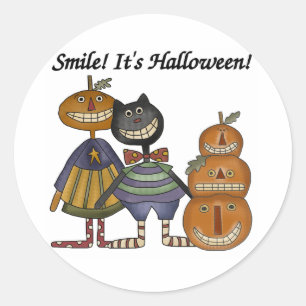 Sticker Rond Sourire c'est Halloween