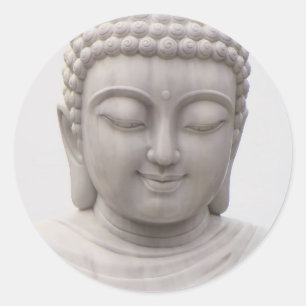 Sticker Rond Sourire Serene Bouddha Inspirational Love Peace