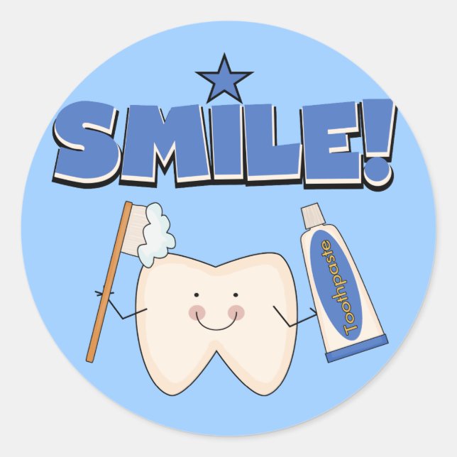 Sticker Rond SOURIRE - T-shirts et cadeaux pour dents (Devant)