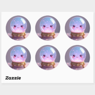 Sticker Rond Sourires Mystiques – Charme de Boule de Cristal Ka