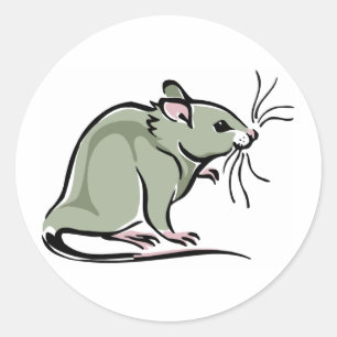 Sticker Rond Souris