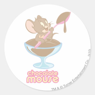 Sticker Rond Souris au chocolat Jerry