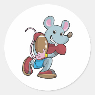 Sticker Rond Souris au football avec équipement