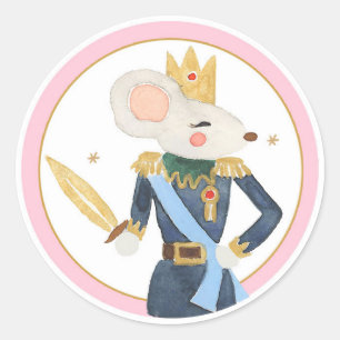 Sticker Rond Souris Casse-Noisette Terre Doux Fille Anniversair