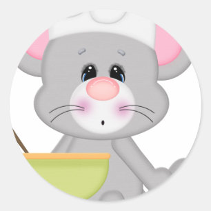 Sticker Rond Souris de cuisson