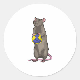 Sticker Rond Souris de Handball Sports