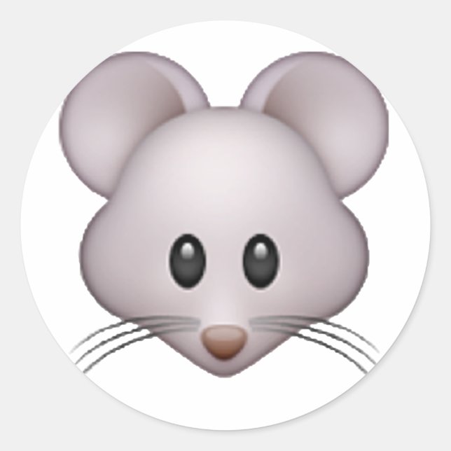 Sticker Rond Souris - Emoji (Devant)