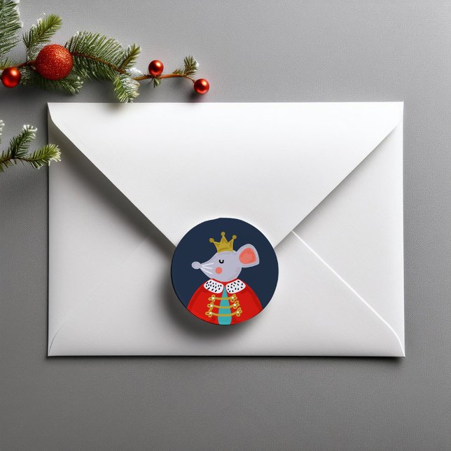 Sticker Rond Souris King - Caractère de Nutcracker (Créateur téléchargé)
