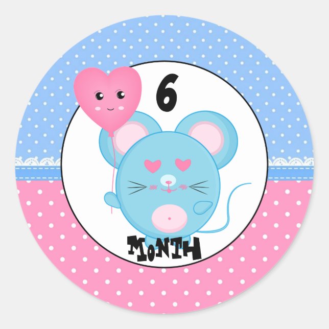 Sticker Rond Souris Mignonne (Devant)