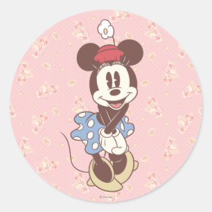 Sticker Rond Souris Minnie classique