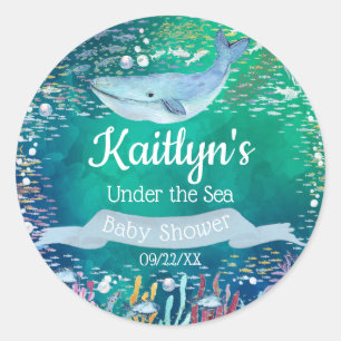 Sticker Rond Sous la mer   Baby shower à thème océanique