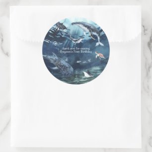 Sticker Rond Sous la mer Ocean Birthday Party
