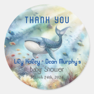 Sticker Rond Sous le Baby shower marin