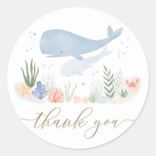 Sticker Rond Sous le Baby shower marin