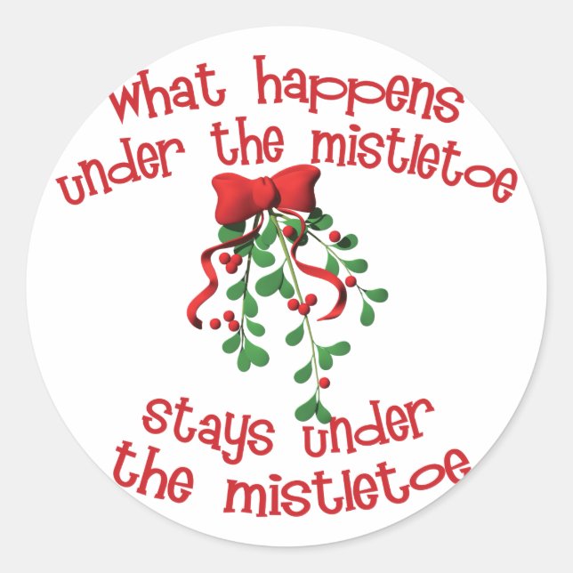 Sticker Rond Sous le Mistletoe (Devant)