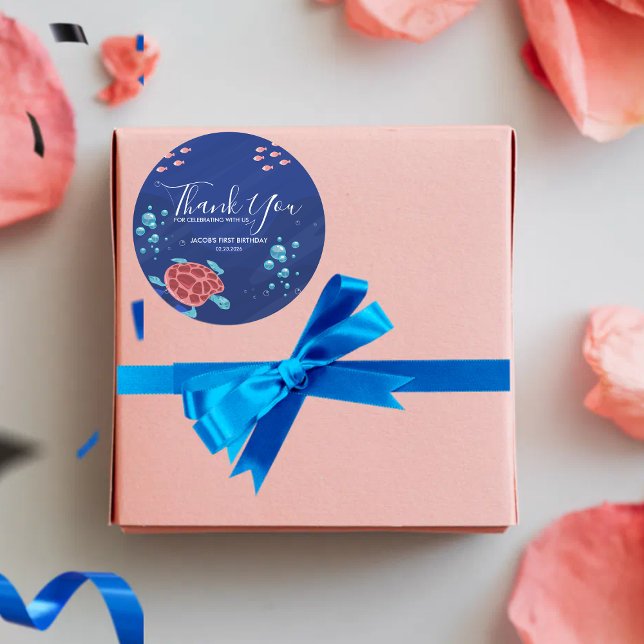 Sticker Rond Sous les créatures de la mer (Créateur téléchargé)