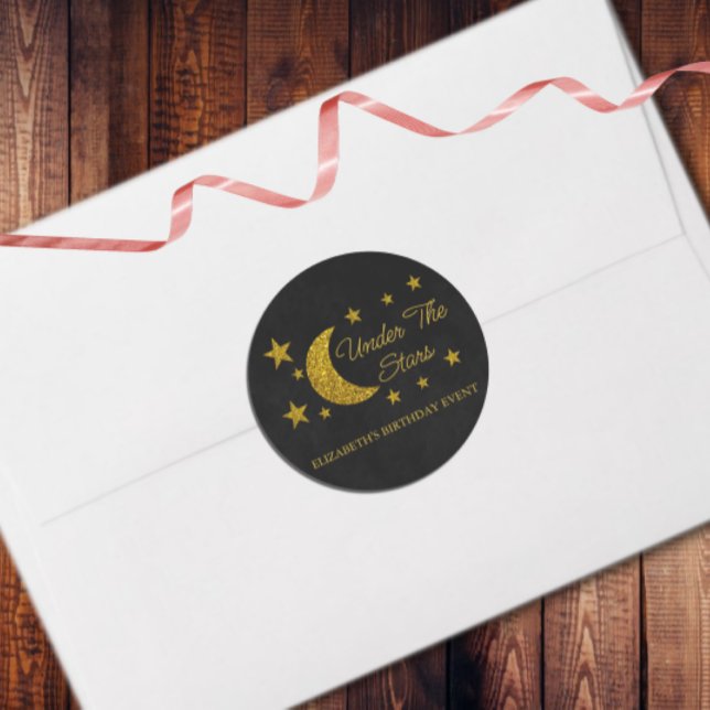 Sticker Rond Sous les étoiles Anniversaire (Créateur téléchargé)