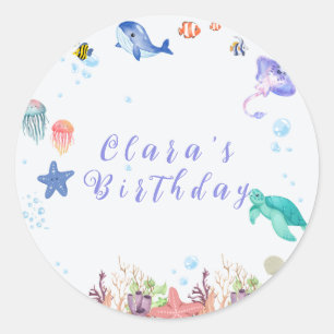 Sticker Rond Sous Les Plaques Papier De La Partie D'Anniversair