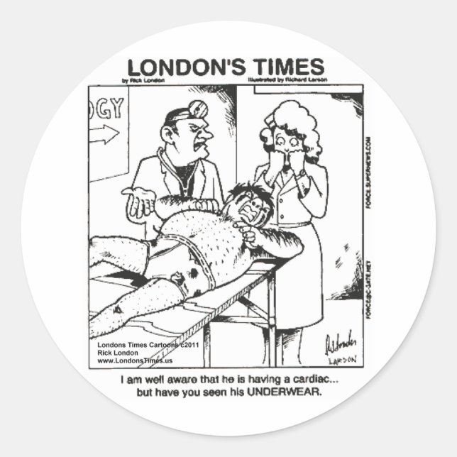 Sticker Rond Sous-vêtements et hôpitaux sales Drôle Cadeaux et  (Devant)