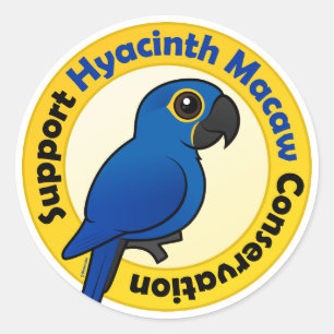 Sticker Rond Soutenez Hyacinth Macaw Conservation
