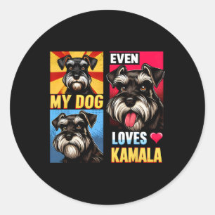 Sticker Rond Soutenez Kamala Harris Même Mon Chien Aime Le Chie